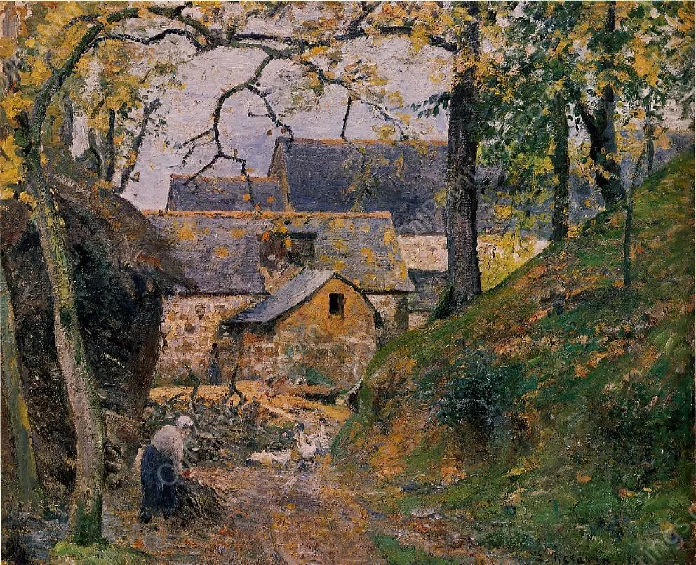Farm at Montfoucault by Camille Pissarro Oil Painting Reproduction