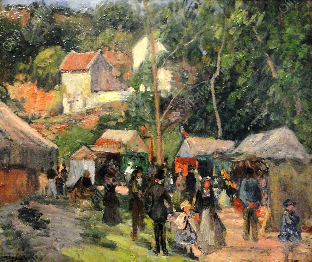 Festival at the Hermitage by Camille Pissarro - Hand-Painted Oil Painting Reproduction