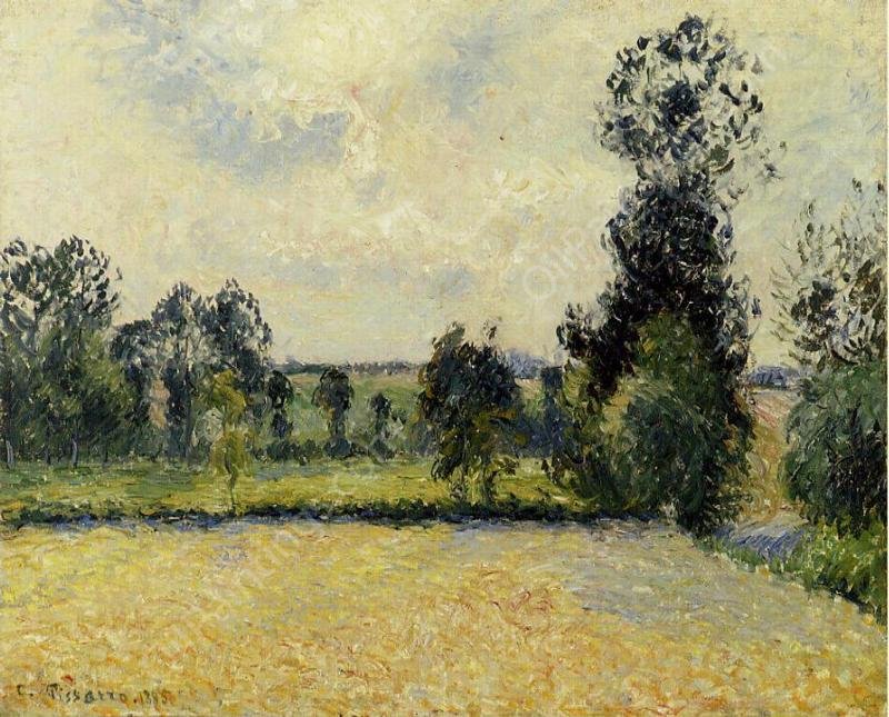Field of Oats in Eragny by Camille Pissarro - Hand-Painted Oil Painting Reproduction