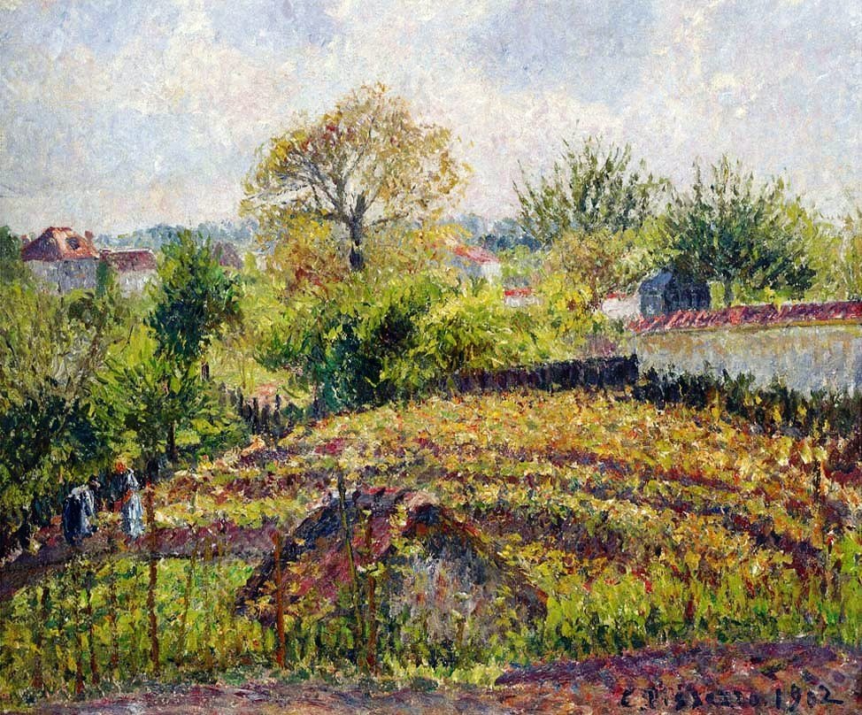 In the Garden by Camille Pissarro - Hand-Painted Oil Painting Reproduction