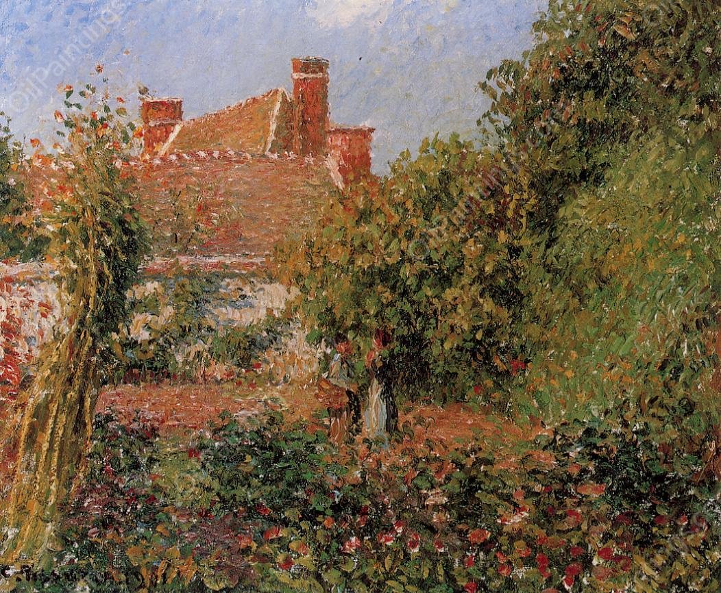 Kitchen Garden in Eragny, Afternoon by Camille Pissarro - Hand-Painted Oil Painting Reproduction