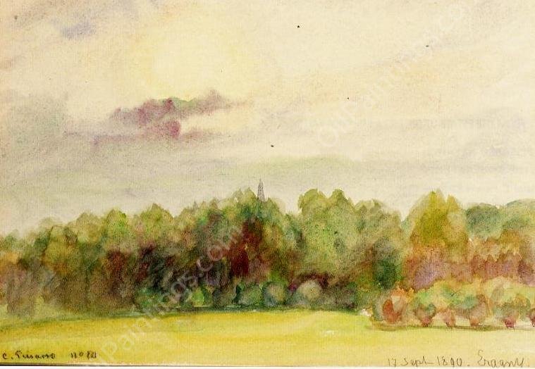Landscape at Eragny by Camille Pissarro - Hand-Painted Oil Painting Reproduction