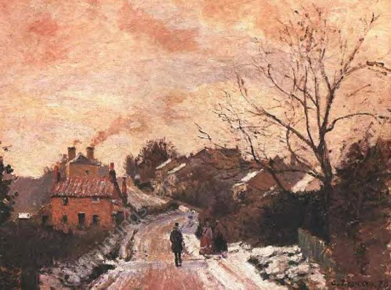 Lower Norwood Under Snow by Camille Pissarro - Hand-Painted Oil Painting Reproduction