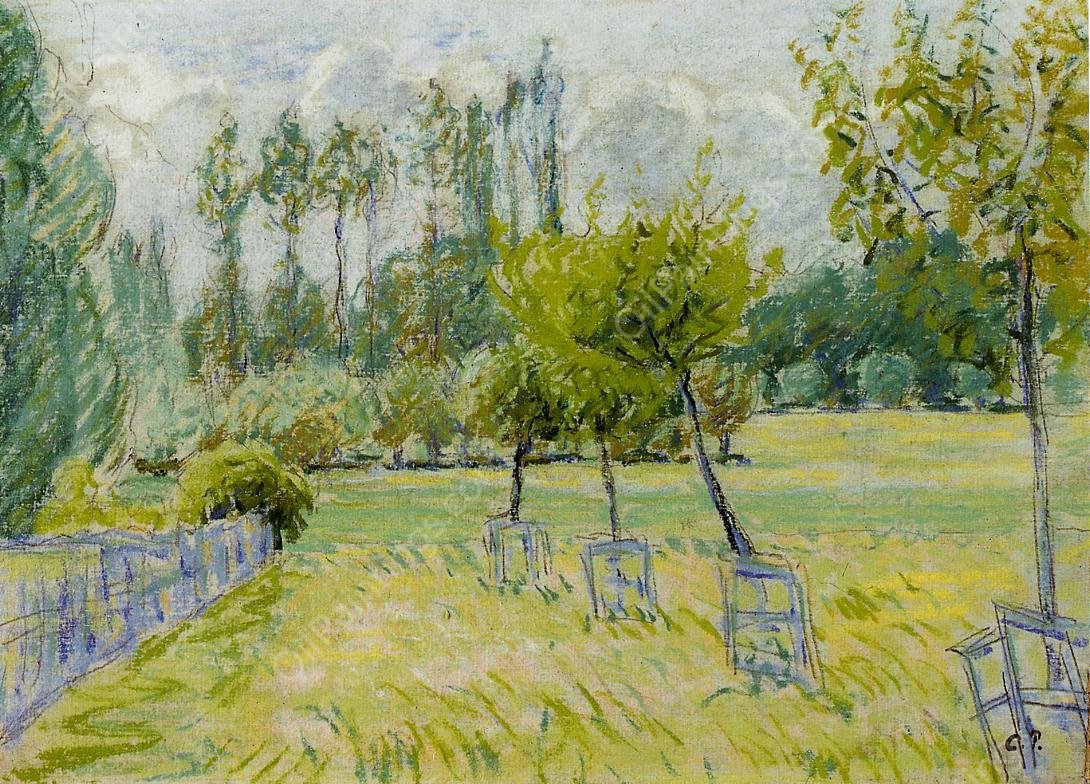 Study of Apple Trees at Eragny by Camille Pissarro - Hand-Painted Oil Painting Reproduction