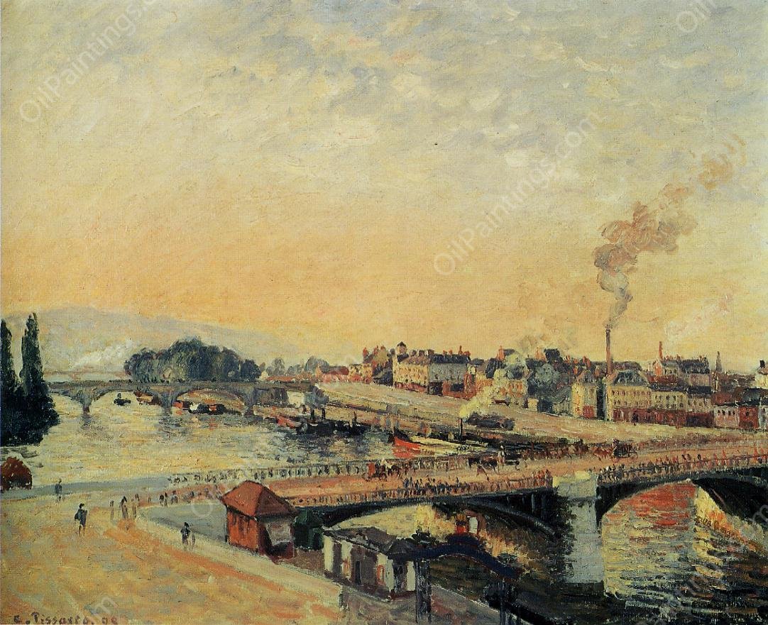 Sunrise, Rouen by Camille Pissarro - Hand-Painted Oil Painting Reproduction