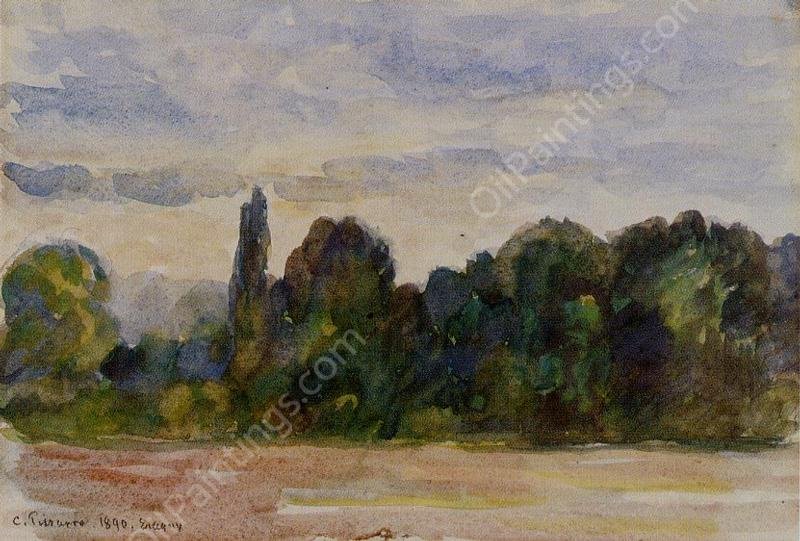Trees, Eragny by Camille Pissarro - Hand-Painted Oil Painting Reproduction