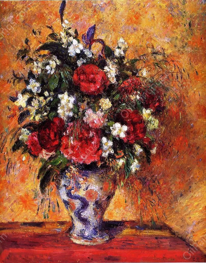 Vase of Flowers by Camille Pissarro Oil Painting Reproduction For