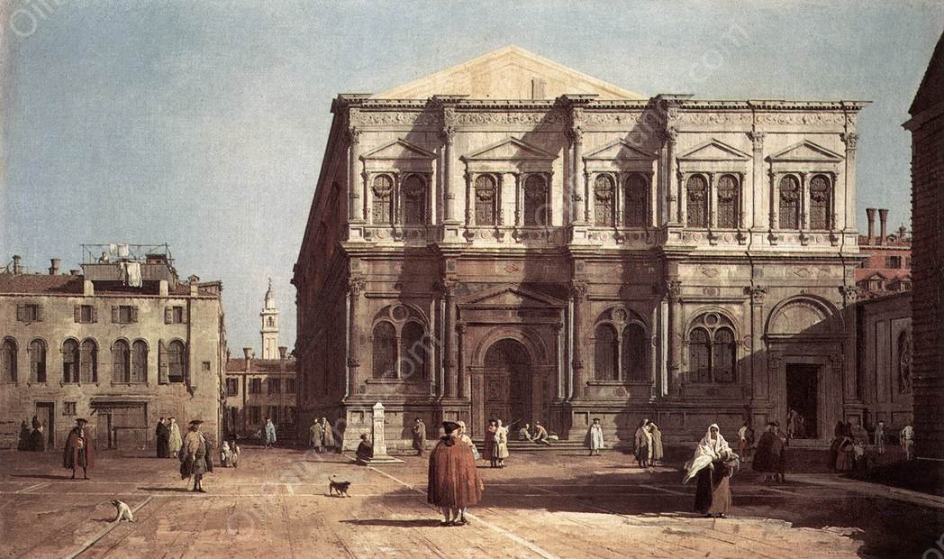 Campo San Rocco by Canaletto - Hand-Painted Oil Painting Reproduction