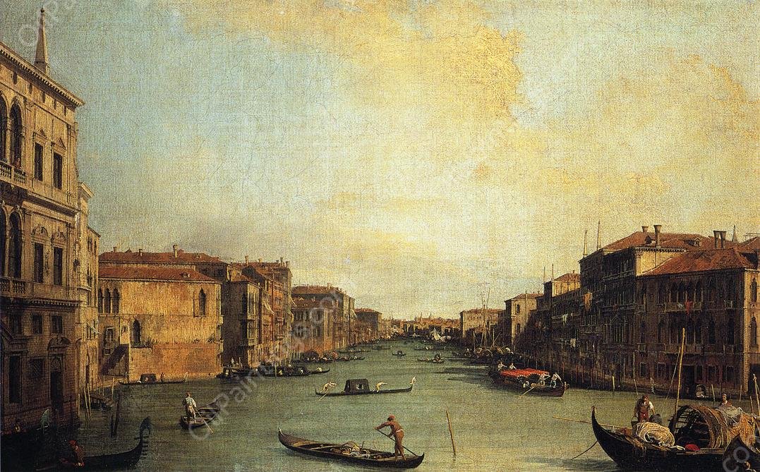 Grand Canal from the Palazzo Balbi by Canaletto - Hand-Painted Oil Painting Reproduction