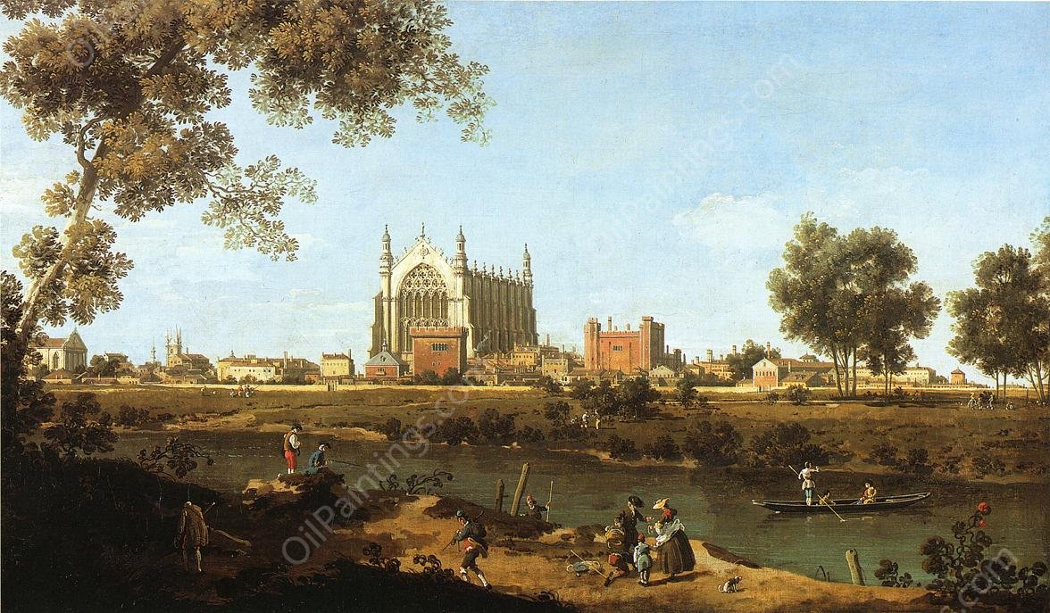 The Chapel of Eton College by Canaletto - Hand-Painted Oil Painting Reproduction