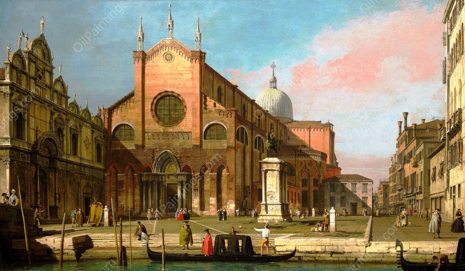 Venice: The Campo SS. Giovanni e Paolo by Canaletto - Hand-Painted Oil Painting Reproduction