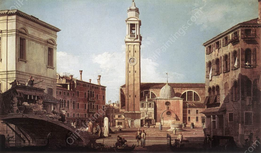View of Campo Santi Apostoli by Canaletto - Hand-Painted Oil Painting Reproduction