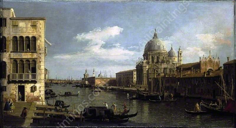 View of the Grand Canal, Santa Maria della Salute, Venice by Canaletto - Hand-Painted Oil Painting Reproduction
