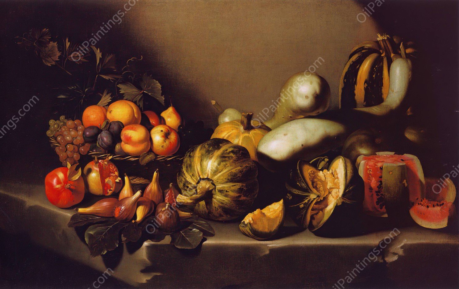Still Life with Fruit  by Caravaggio - Hand-Painted Oil Painting Reproduction