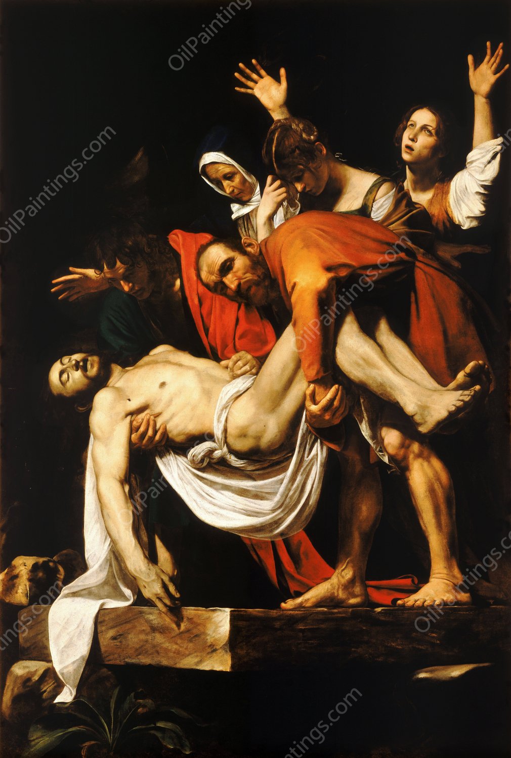 The Entombment of Christ   by Caravaggio - Hand-Painted Oil Painting Reproduction