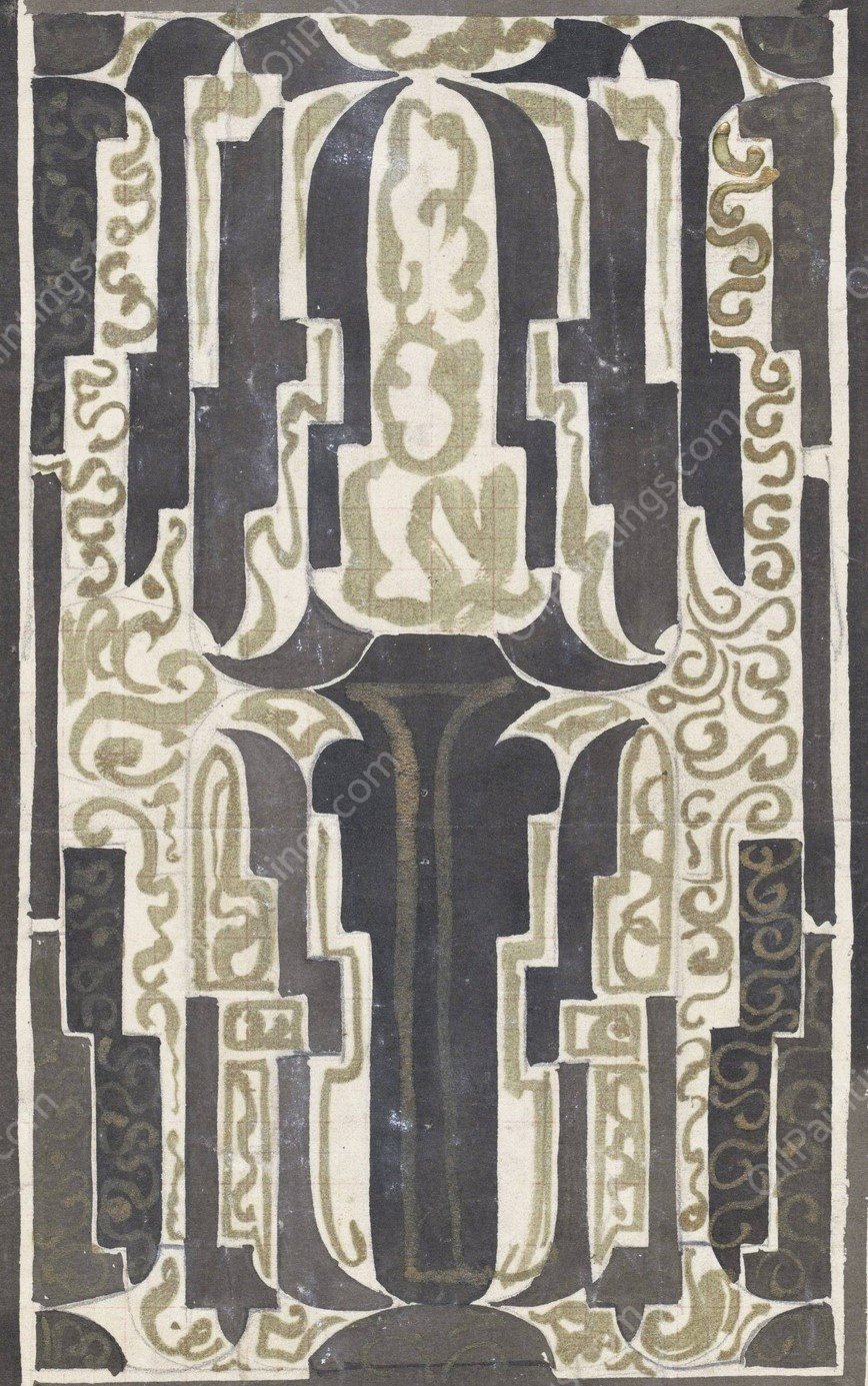 Decoratief Ontwerp  by Carel Adolph Lion Cachet - Hand-Painted Oil Painting Reproduction