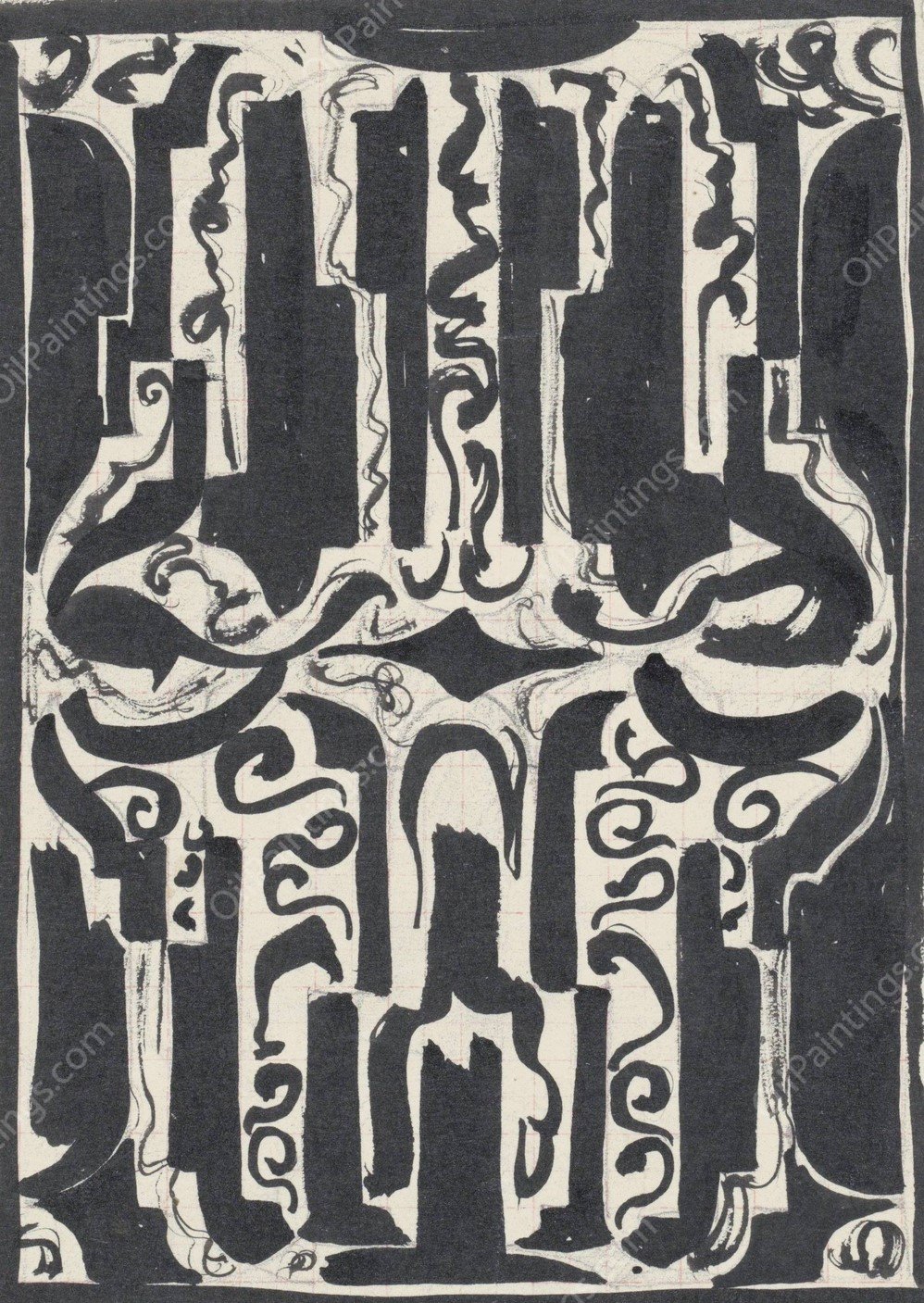 Decoratief Ontwerp  by Carel Adolph Lion Cachet - Hand-Painted Oil Painting Reproduction