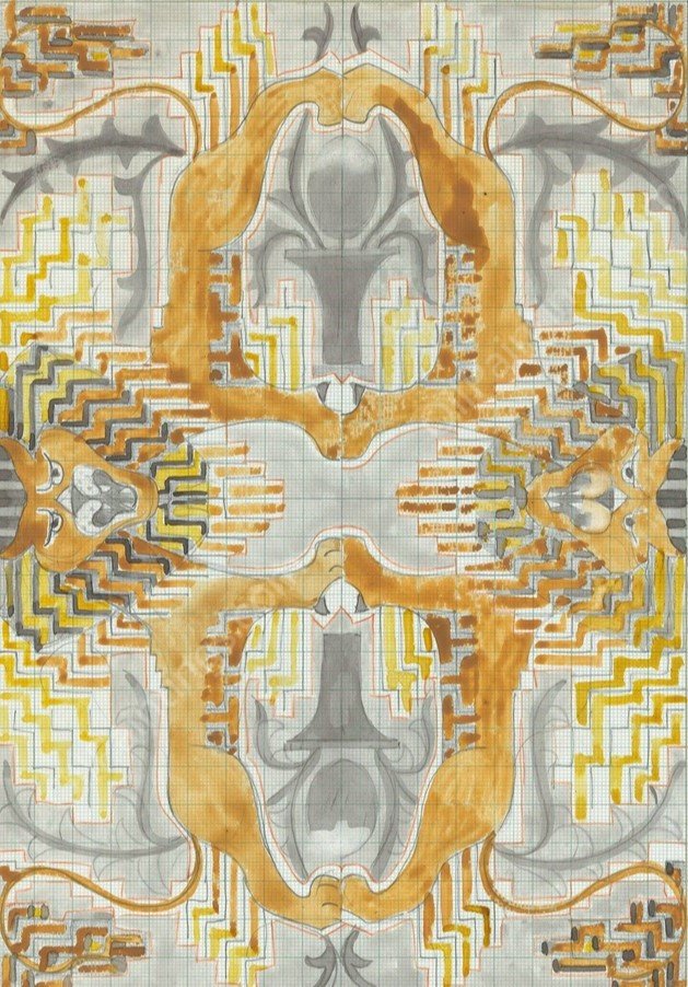 Decoratief ornament met vier leeuwen met twee koppen  by Carel Adolph Lion Cachet - Hand-Painted Oil Painting Reproduction