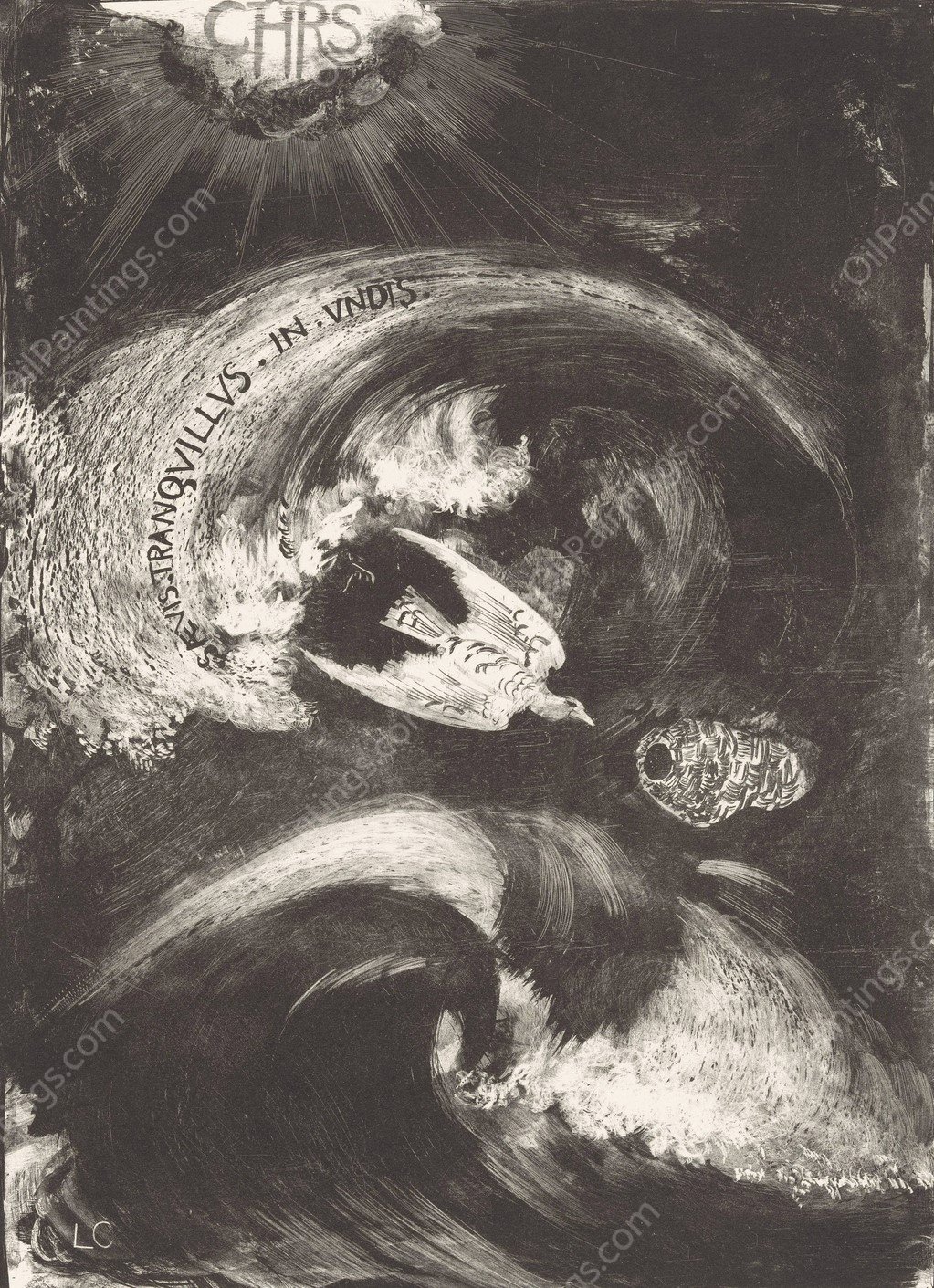 Duif in storm  by Carel Adolph Lion Cachet - Hand-Painted Oil Painting Reproduction