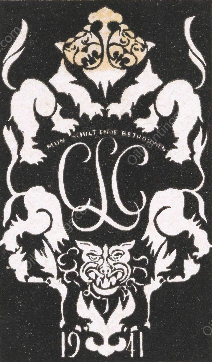 Ex libris van Carel Lion Cachet  by Carel Adolph Lion Cachet - Hand-Painted Oil Painting Reproduction