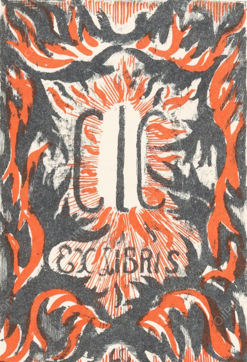 Ex libris van Carel Lion Cachet  by Carel Adolph Lion Cachet - Hand-Painted Oil Painting Reproduction