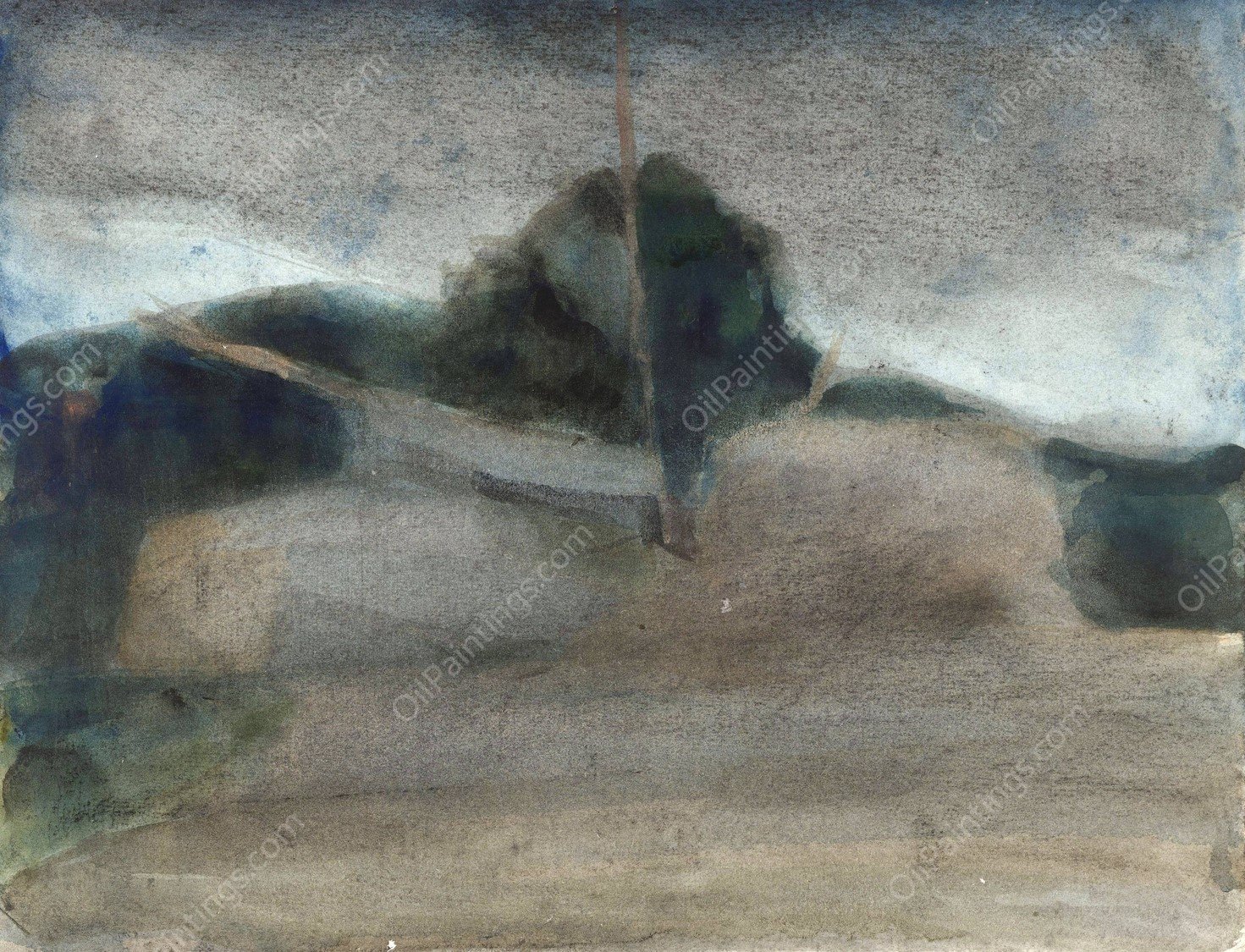 Landschap  by Carel Adolph Lion Cachet - Hand-Painted Oil Painting Reproduction