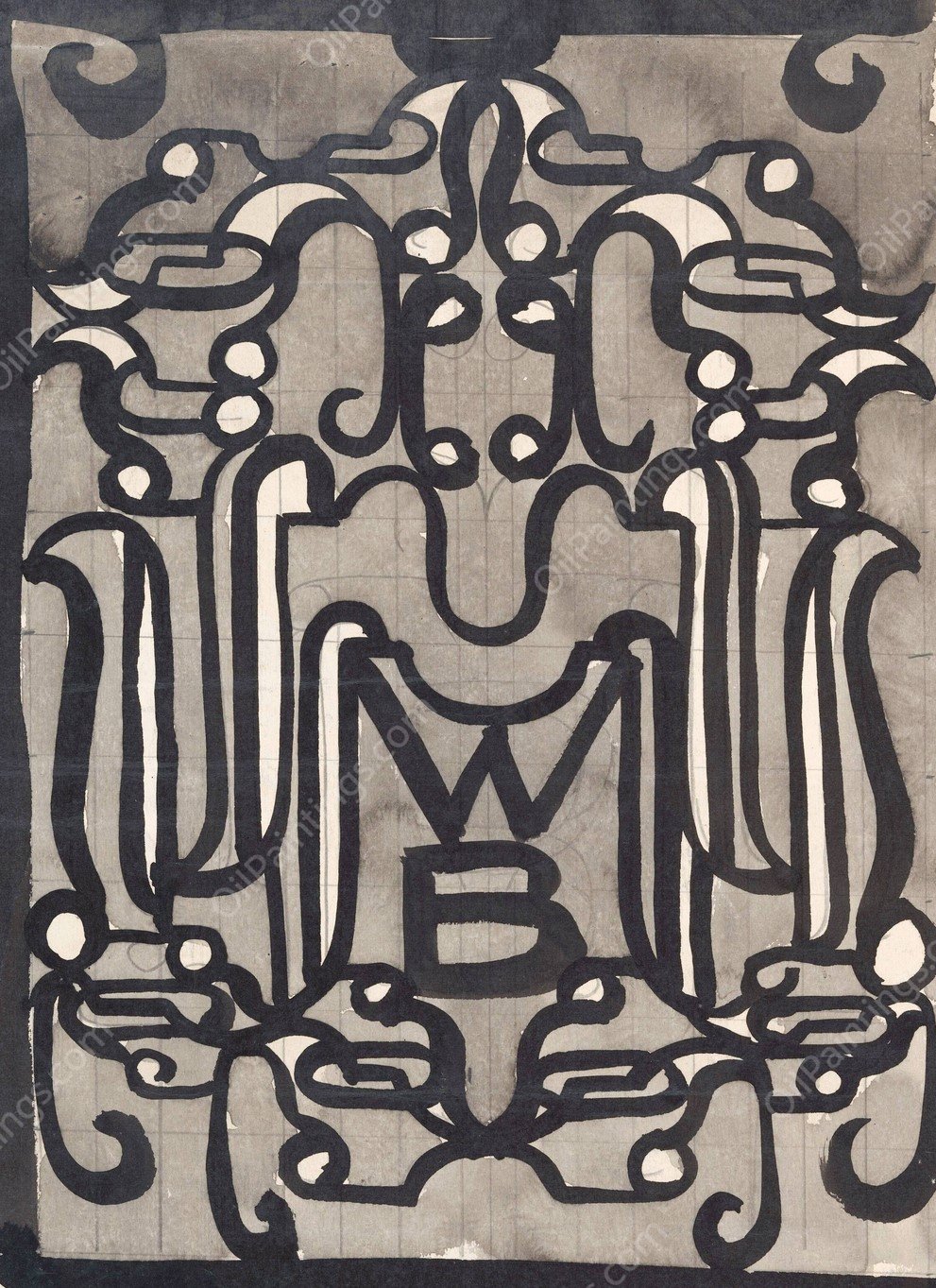 Ontwerp van een vignet  by Carel Adolph Lion Cachet - Hand-Painted Oil Painting Reproduction