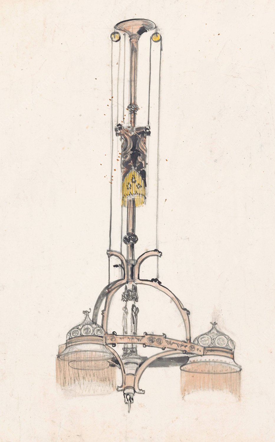 Ontwerp voor een bascule lamp  by Carel Adolph Lion Cachet - Hand-Painted Oil Painting Reproduction