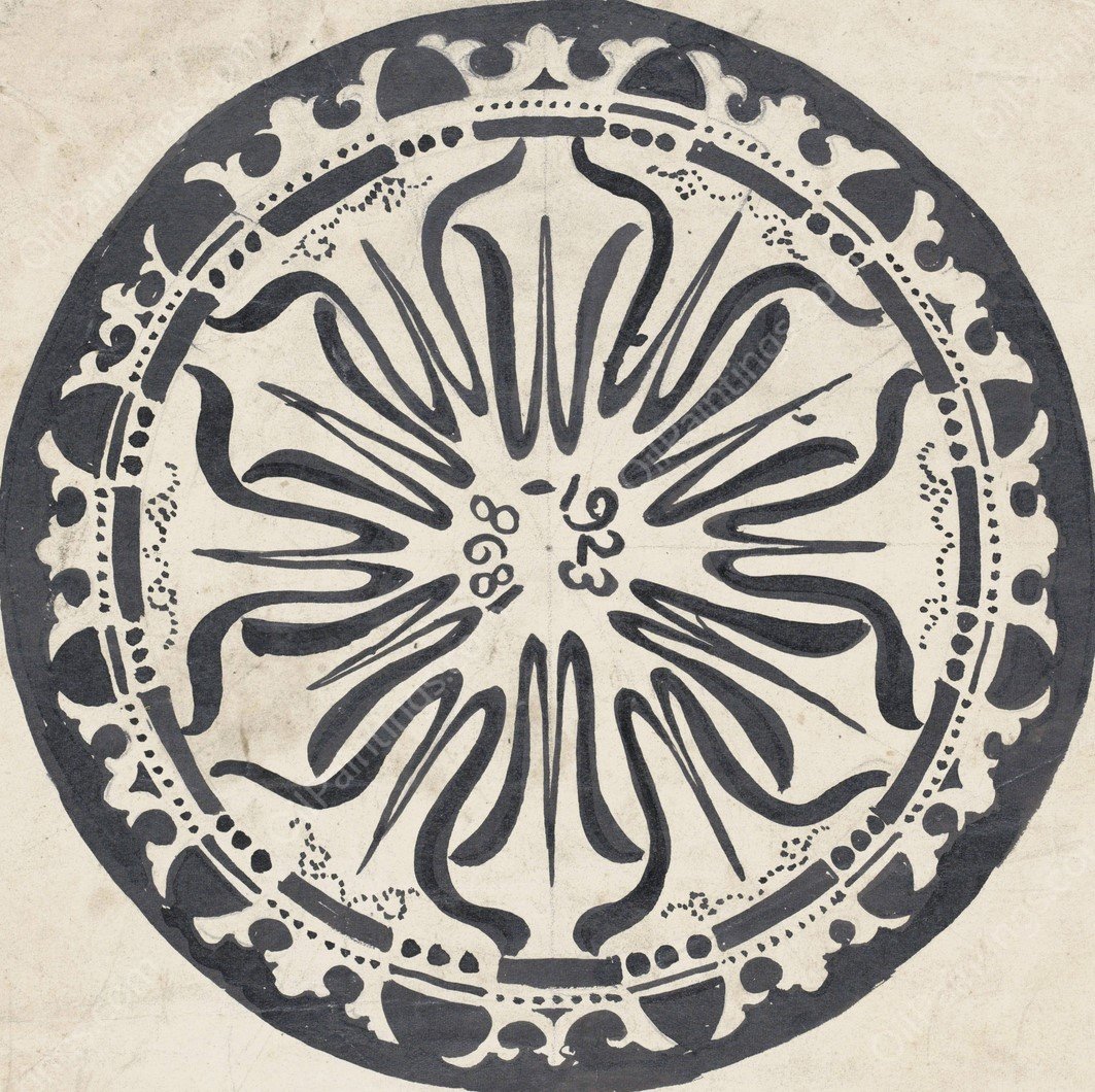 Ontwerp voor een bord ter gelegenheid van het zilveren jubileum van koningin Wilhelmina  by Carel Adolph Lion Cachet - Hand-Painted Oil Painting Reproduction