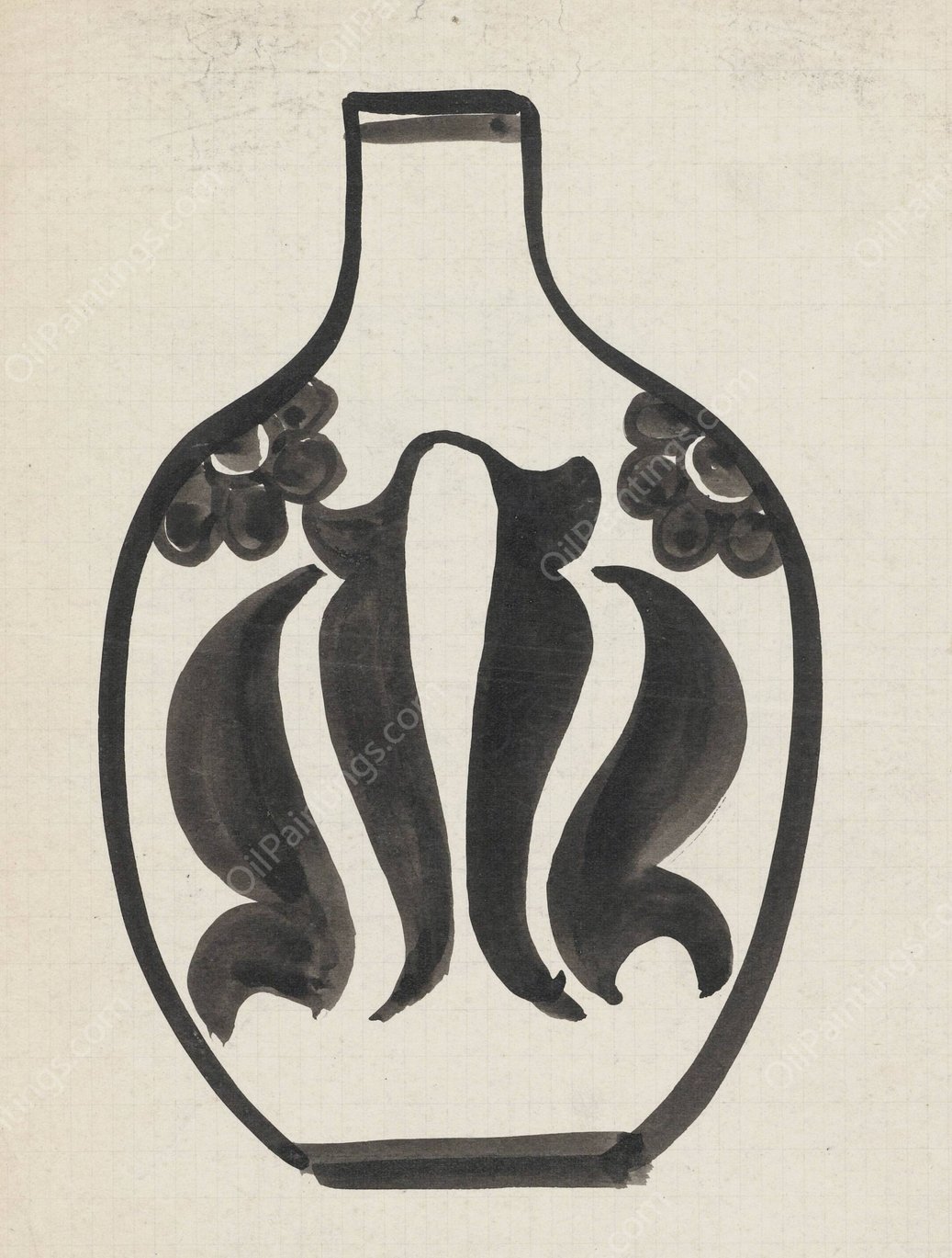 Ontwerp voor een vaas  by Carel Adolph Lion Cachet - Hand-Painted Oil Painting Reproduction