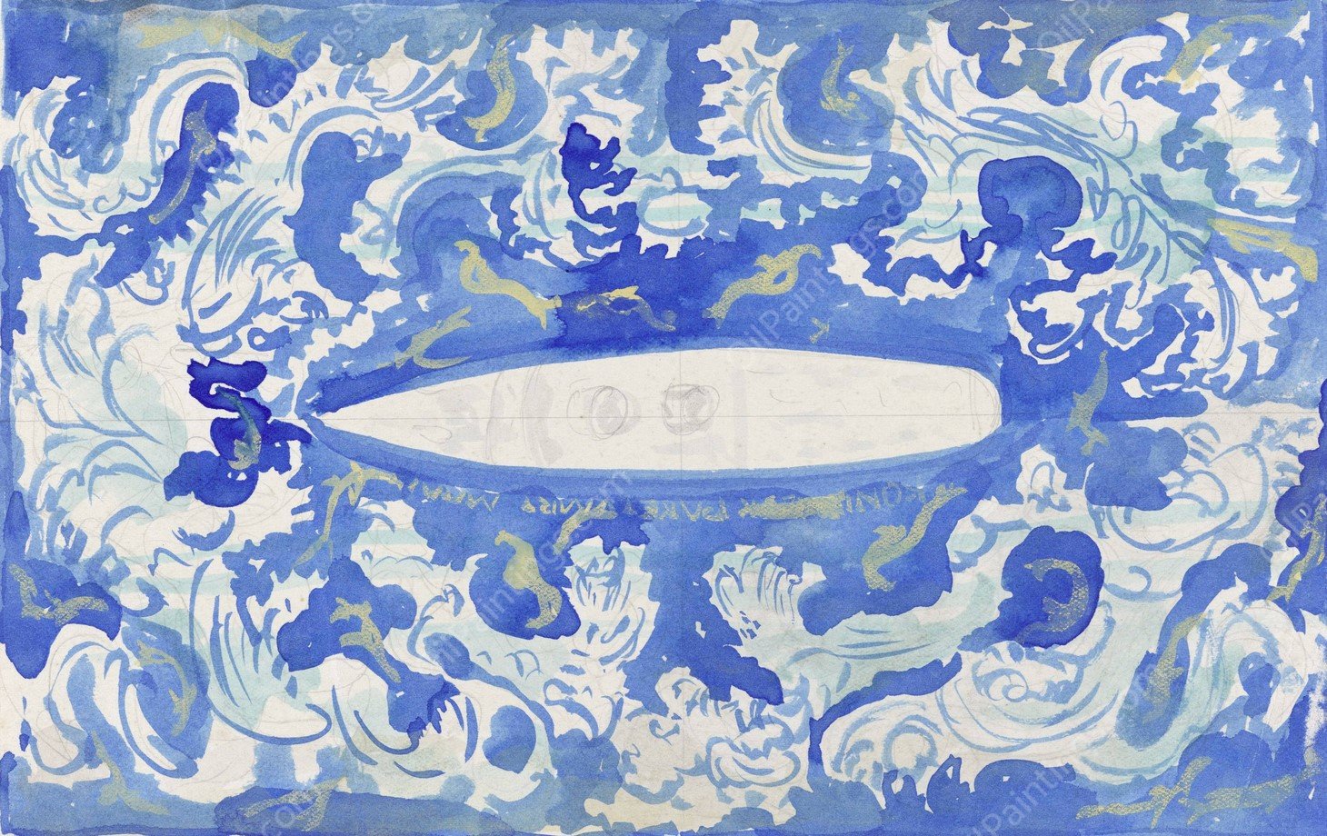 Ontwerp voor vignet van de Koninklijke Paketvaart Maatschappij  by Carel Adolph Lion Cachet - Hand-Painted Oil Painting Reproduction