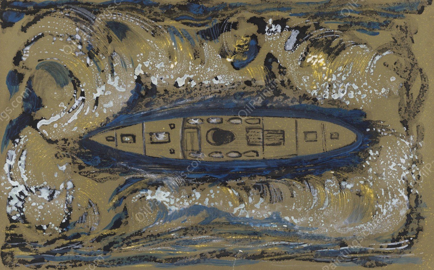 Ontwerp voor vignet van de Koninklijke Paketvaart Maatschappij  by Carel Adolph Lion Cachet - Hand-Painted Oil Painting Reproduction