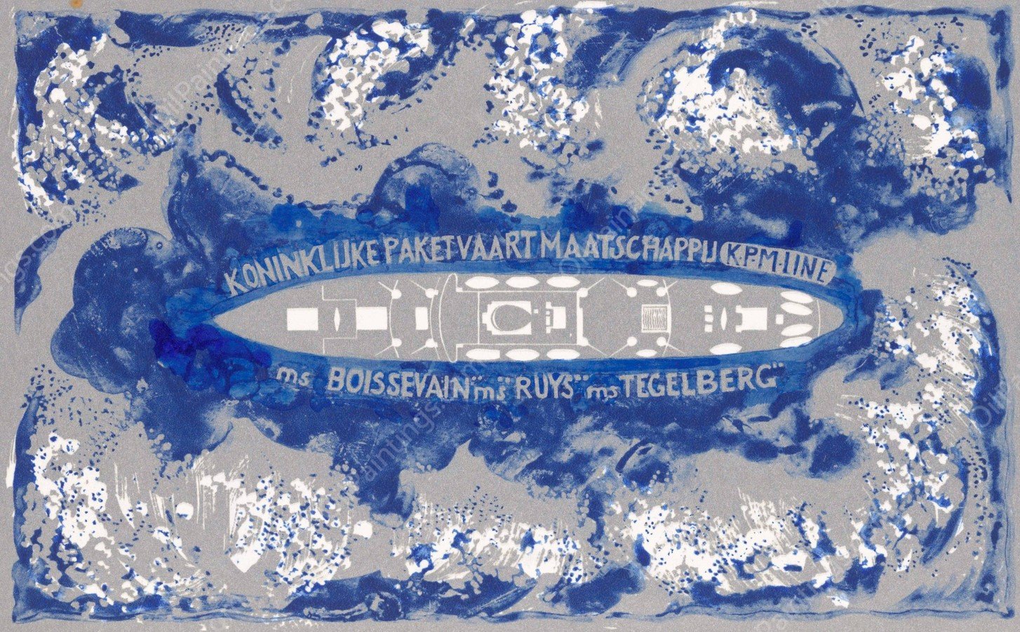 Schip van de Koninklijke Paketvaart-Maatschappij  by Carel Adolph Lion Cachet - Hand-Painted Oil Painting Reproduction
