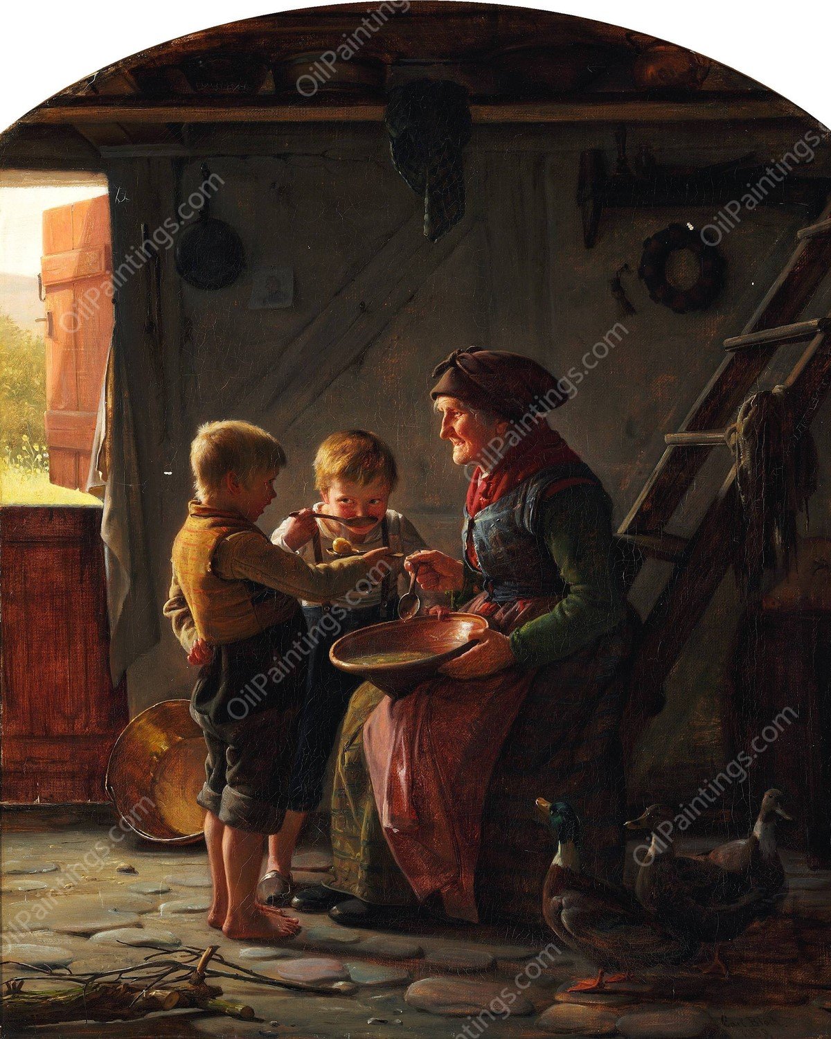 Et Maaltid  by Carl Bloch - Hand-Painted Oil Painting Reproduction