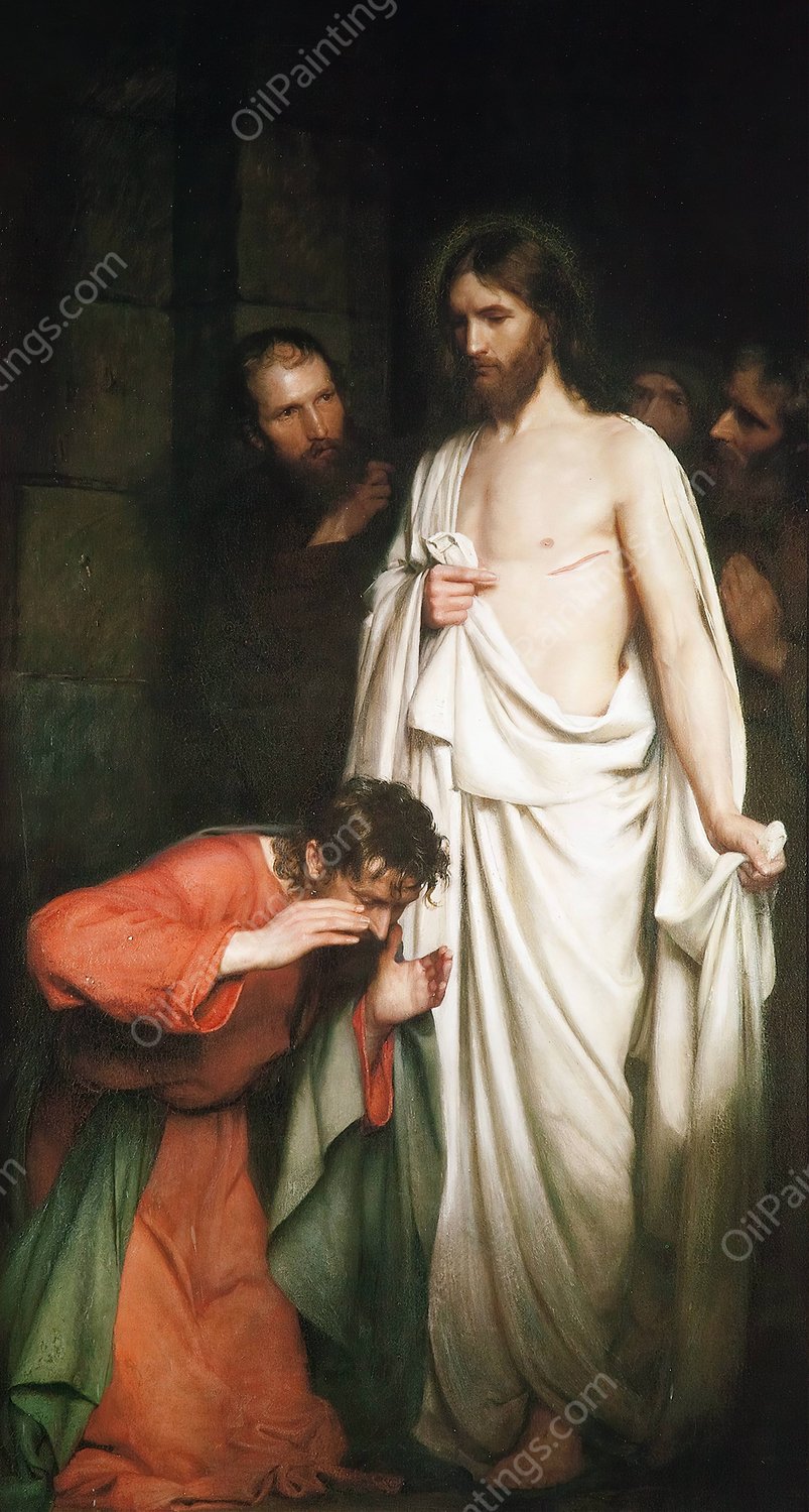 The Doubting Thomas by Carl Bloch - Hand-Painted Oil Painting Reproduction