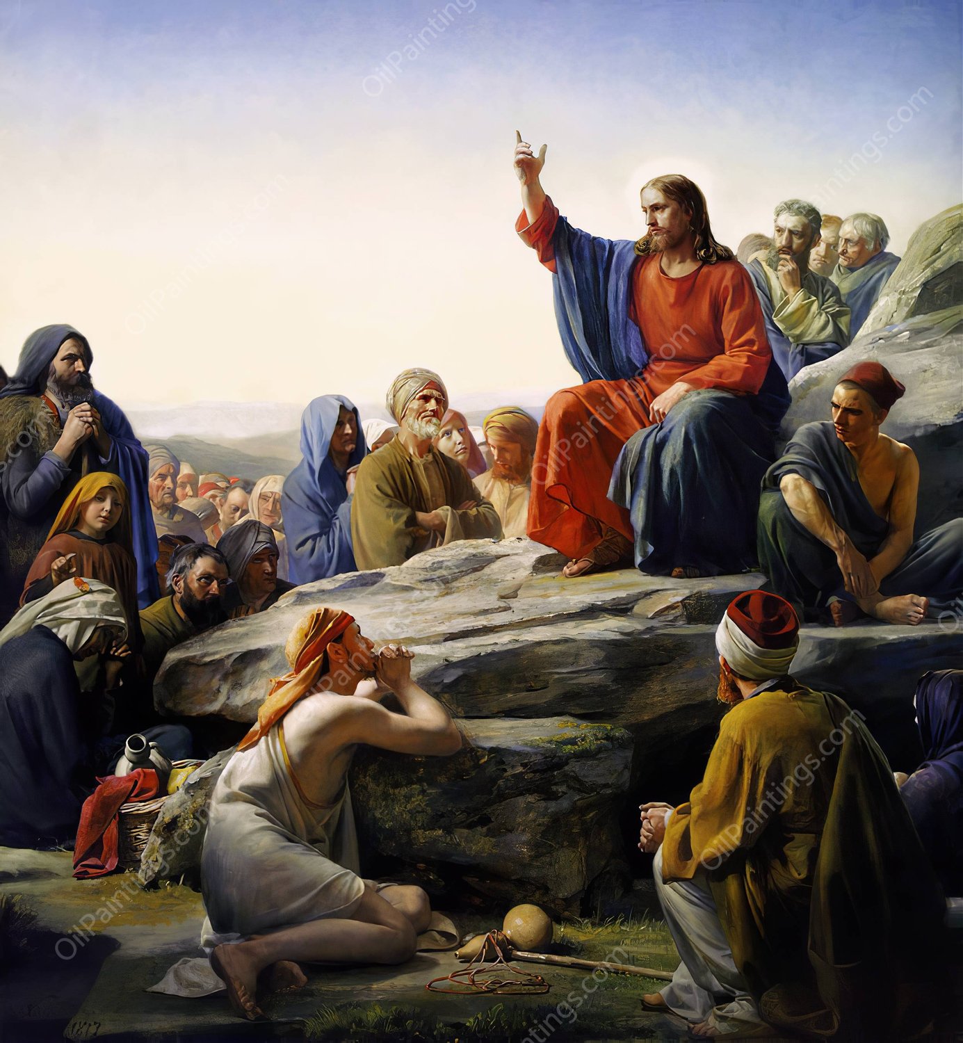 The Sermon on the Mount by Carl Bloch - Hand-Painted Oil Painting Reproduction