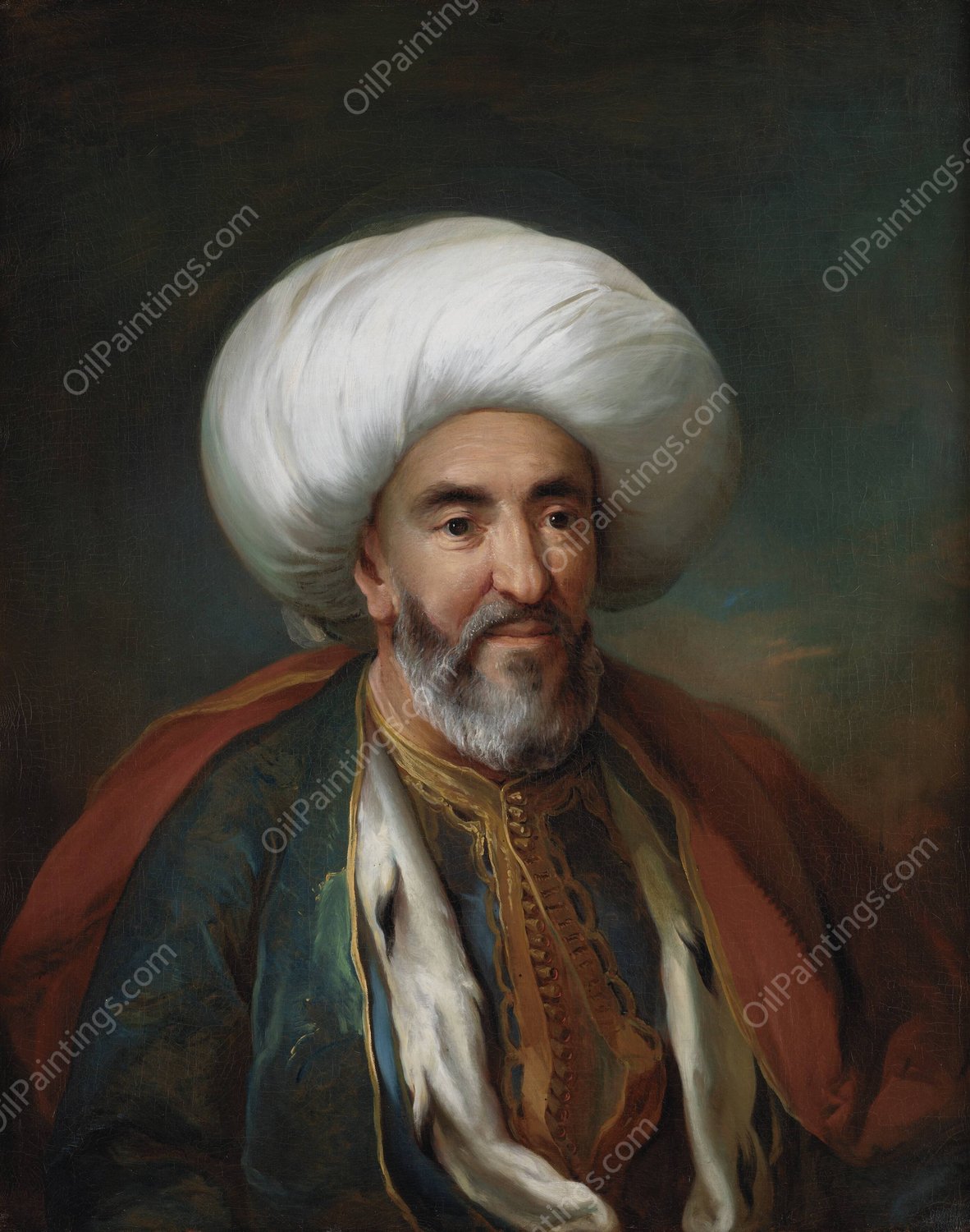 Portrait of Mahmud Agas, Ambassador of Tripolis  by Carl Gustaf Pilo - Hand-Painted Oil Painting Reproduction