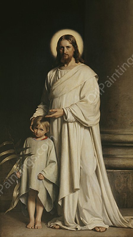 Christ and a Boy by Carl Heinrich Bloch - Hand-Painted Oil Painting Reproduction