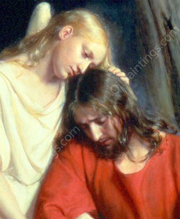 Christ at Gethsemane Detail by Carl Heinrich Bloch - Hand-Painted Oil Painting Reproduction