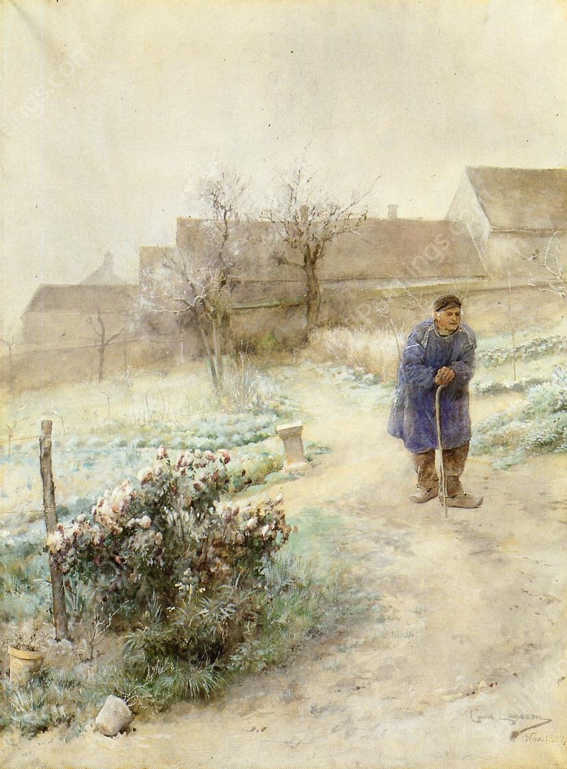 November by Carl Larsson - Hand-Painted Oil Painting Reproduction