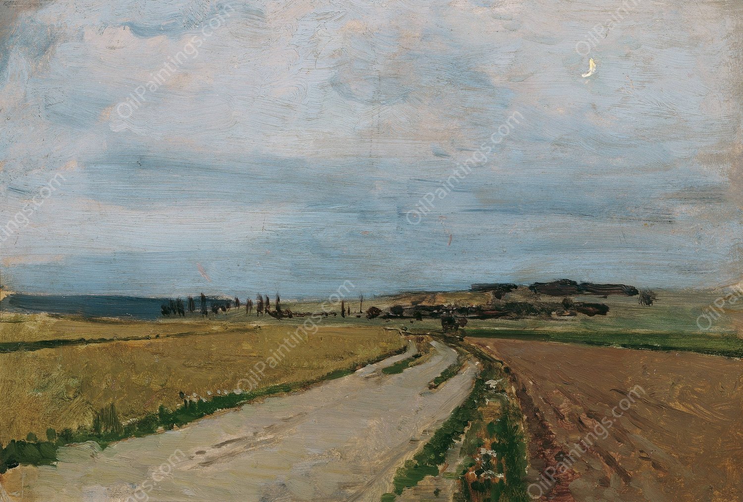 Stimmungsstudie Abend, Michelhausen  by Carl Moll - Hand-Painted Oil Painting Reproduction