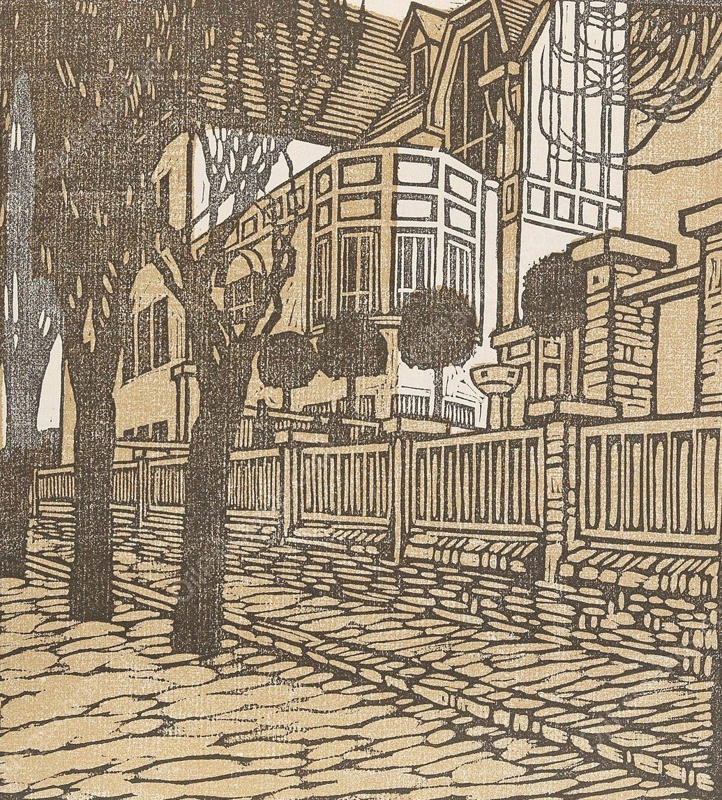 Ver Sacrum 1903 15 271 Wohnhauser auf der Hohen Warte by Carl Moll - Hand-Painted Oil Painting Reproduction