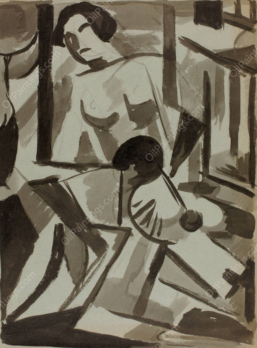 Abstract IV by Carl Newman - Hand-Painted Oil Painting Reproduction