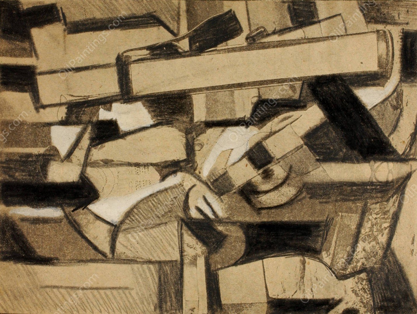 Abstract-Woman by Carl Newman - Hand-Painted Oil Painting Reproduction