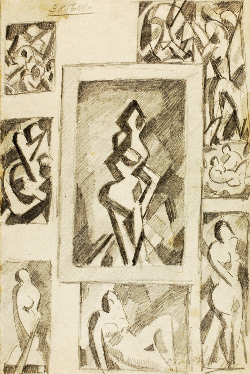 Group of Abstract Nudes by Carl Newman - Hand-Painted Oil Painting Reproduction