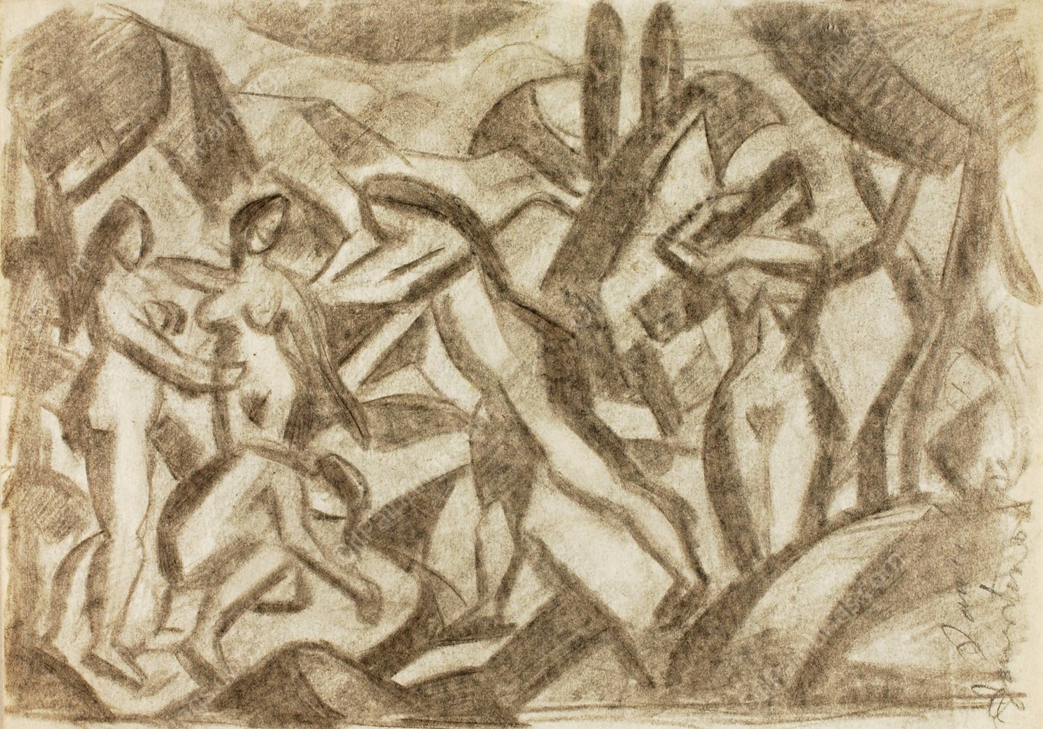 Group of Nudes by Carl Newman - Hand-Painted Oil Painting Reproduction