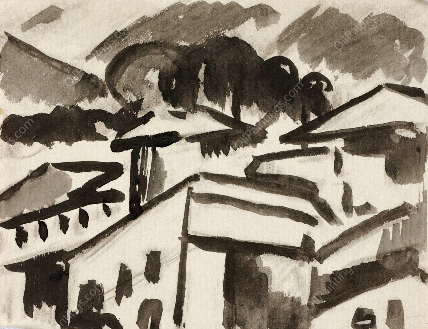 Landscape 2 by Carl Newman - Hand-Painted Oil Painting Reproduction