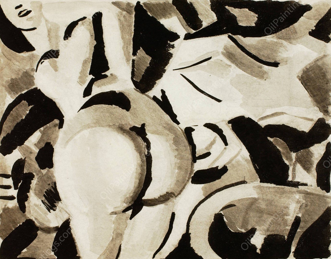 Nude Woman, Back View by Carl Newman - Hand-Painted Oil Painting Reproduction