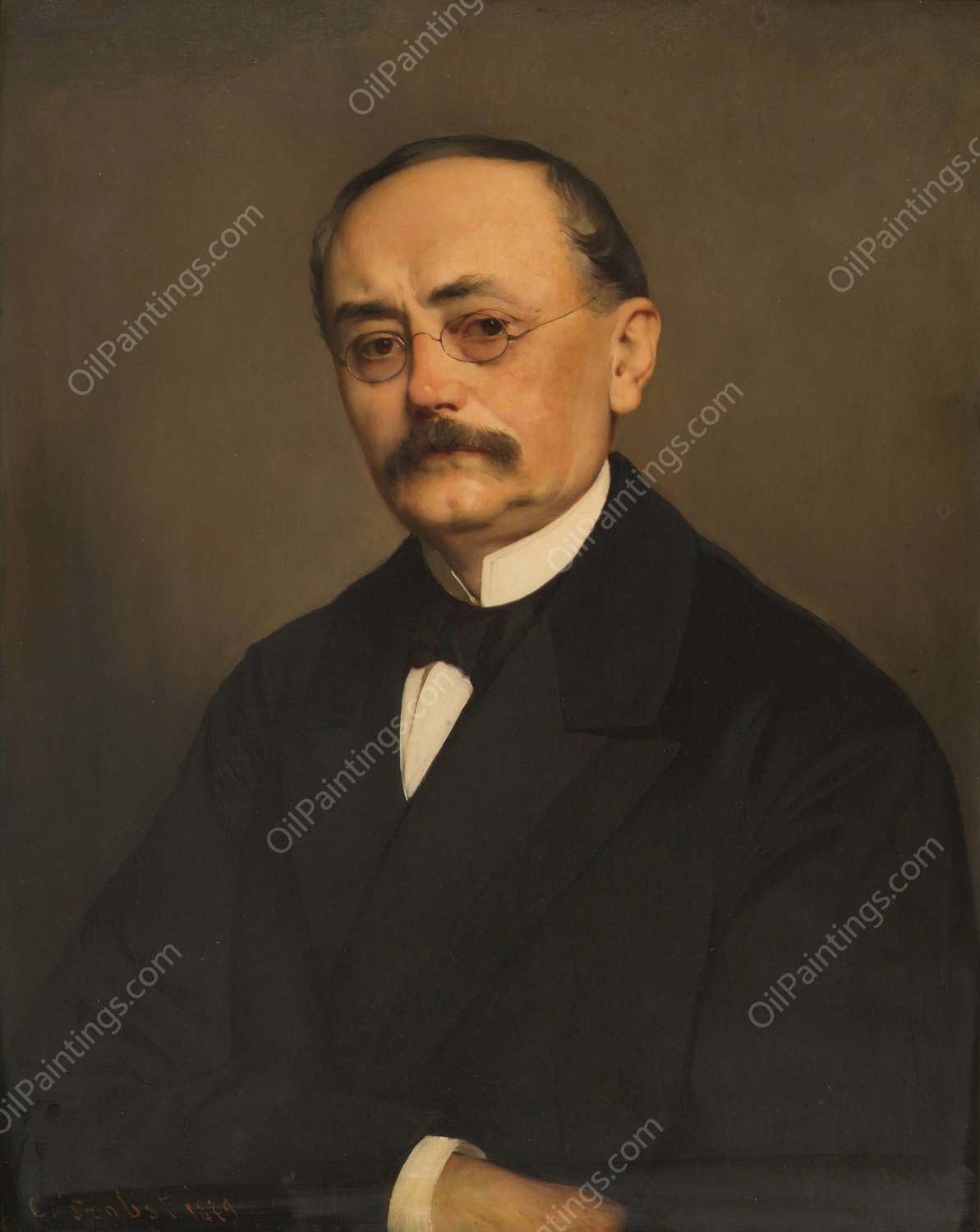 Der Minister Leopold Ritter Hasner von Artha  by Carl Probst - Hand-Painted Oil Painting Reproduction