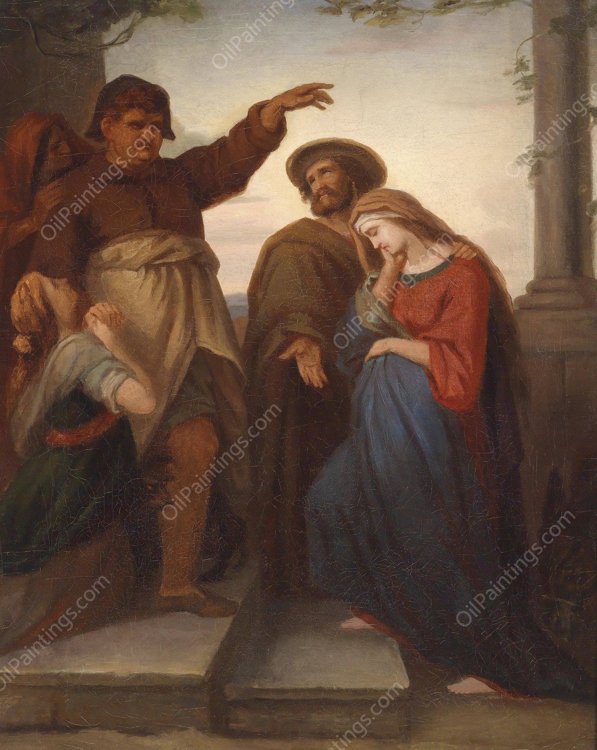 Herbergssuche by Carl Rahl - Hand-Painted Oil Painting Reproduction